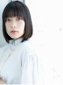 厚めバング×ナチュラルストレートボブ