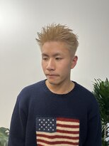 ピープスアンドスー 表参道 渋谷(Peeps&Suu.) メンズカット スパイキーショート ハイトーン 抜きっぱなし