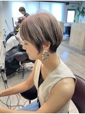 大人ショートボブ丸みショートカットマッシュショート前髪あり