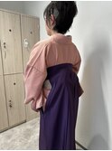 袴　着付　ハーフアップ