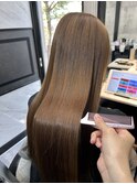 ロングヘアーライトベージュ髪質改善 赤坂見附