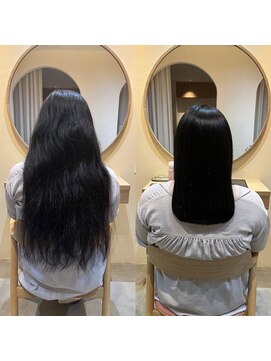 ソウスシア(SOURCE cia) 髪質改善縮毛矯正メテオストレートbefore after【佐藤和弥】