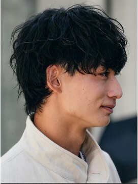 フィフス 天神大名(fifth) 天神大名シャドウパーマメンズカットマレットヘア30代