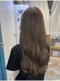 オリーブベージュ　ブリーチ無しダブルカラー