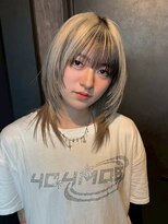 ヌル 神宮前店(Null)&nbsp;セクションカラー/ケアブリーチカラー/レイヤーカット/姫ウルフ