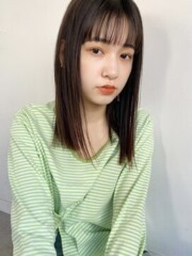 レス 伏見(LESS) 【LESS】オン眉×ぱつっとミディアム[伏見/丸の内/栄/髪質改善]