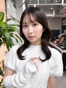 アルバム 銀座(ALBUM GINZA) 前髪カット大人ガーリー 顔周りレイヤーくびれミディ_F1363