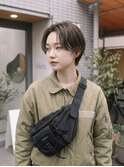 ハンサムショート毛流れパーマ簡単スタイリング20代30代40代