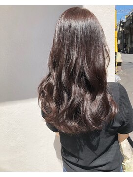 モルニ(MORNI) ダークブラウン_マロンベージュ Aラインボブ かきあげ