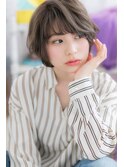 大人かっこいいグレイアッシュ束感ショートマッシュパーマb1