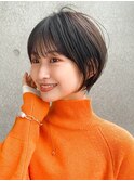 大人かわいい長めショートボブ/小顔ショート/20代30代40代