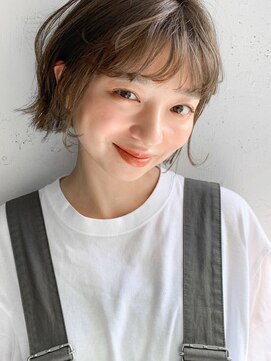 レクタ(RECTA) 前髪パーマデジタルパーマグレーベージュアッシュブラウンボブ4