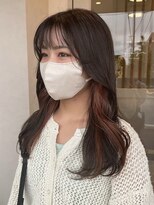 ポジ(poji)&nbsp;韓国風　前髪カット　艶髪　くびれ巻き　サイドバング