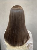 マロンベージュカラー×オリーブベージュ大人可愛い艶感20代30代