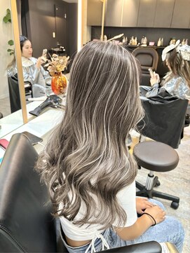 ブレンド 渋谷(BLend) 前髪アンブレラカラーこなれミディイメチェンウェーブパーマ