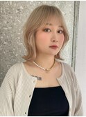ハイトーンレイヤーボブミディアムレイヤーショートウルフボブ