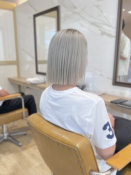 ラポールヘアー(rapport hair) 切りっぱなしボブ×white color＊