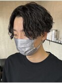 波打ちパーマ/縦落ちパーマ/センターパート