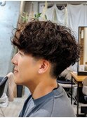 ツーブロック×ツイストスパイラルパーマ