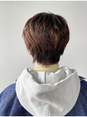 20代30代秋冬暗髪カラーレイヤーボブパーマ小顔ショート