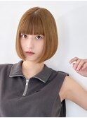 【loe】切りっぱなしボブ×ケアブリーチ×重めバング