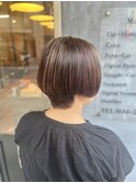 【立体感】表面ハイライト×丸みショートボブ