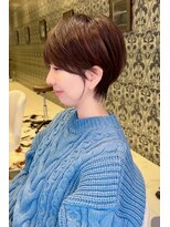 アース 大曽根店(HAIR&MAKE EARTH) earthショートレイヤーボブミルクティー丸みショートボブ