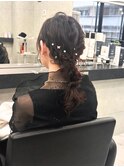 ミディアム編みおろしヘア＊結婚式お呼ばれオケージョンヘア