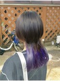 ロングウルフ×パープル/八千代台/勝田台/ブリーチ/ケアブリーチ