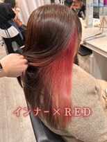 アッシュ 八王子店(Ash)&nbsp;チラ見えが可愛い　レッドインナーカラー