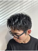 アップバングツーブロックレイヤーショートメンズカット
