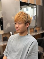 リレーションメンズヘアー(RELATION MEN'S HAIR)&nbsp;スパイラルパーマツーブロックメンズ ベリーショートマッシュ
