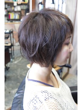 オーバーキャプテンネイキッド(OVER CAPTAIN NAKED) 夏に爽やかラウンド前髪アシメショート♪