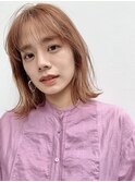 オレンジベージュの外ハネボブスタイル【BelleGinza5丁目】