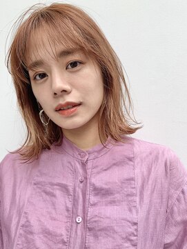 ベル 銀座5丁目店(Belle) オレンジベージュの外ハネボブスタイル【BelleGinza5丁目】