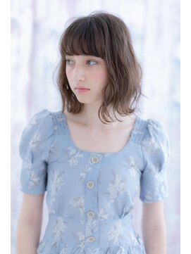 ミック ヘアアンドメイク アップ 駒込店(miq Hair&Make up) フレンチガーリーシアカラーチャコールグレー小顔ふわミディa1