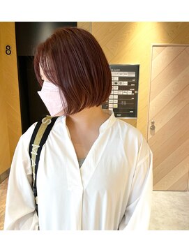 アトレ(attrait) *透けるピンクカラー ブリーチなし ダブルカラー ボブ 大阪