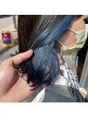 ☆ブリーチ2回でつくるブルーインナーカラー☆横山飛翔