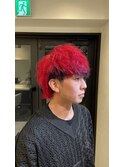 赤髪派手髪メンズハイトーンマッシュパーマお客様ヘア☆