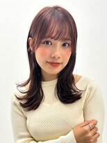 ラフィス ヘアー ピア― 高知店(La fith hair peer) 【La fith】カシスブラウン×外ハネセミディ