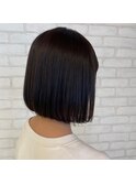 大人可愛いダブルカラーパープルブラックミニ丸みショート