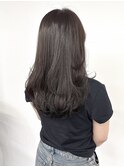 透明感グレージュ/オリーブベージュ/ハッシュカット