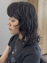 ノラ ギンザ(NORA GINZA)&nbsp;ドライパーマゆるめパーマウルフパーマミディアムパーマ銀座暗髪