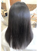 カットハウス はさみの部屋&nbsp;学割U18/縮毛矯正/セミロングストレート/黒髪/前髪あり