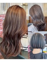 当店オリジナルのハイライトで今時女子に♪白髪ぼかしにも対応しております♪