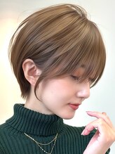 エルヘアメゾン(el. hair maison)&nbsp;静岡ショートボブミルクベージュくびれショート丸みショート
