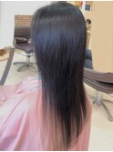ロングストレート/黒髪/水トリートメント/シャンプーブロー