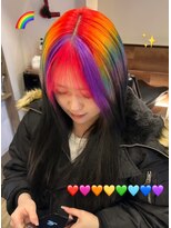 インク サカエ(inq sakae)&nbsp;ケアブリーチ2回/デザインカラー/レインボーカラー