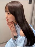 ロングヘアー 暗めグレージュ 