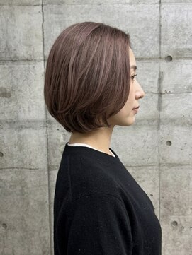 リトマス 二子玉川(litmus) 二子玉川/脱白髪染め/白髪ぼかし/艶ボブ/50代/ウォームベージュ